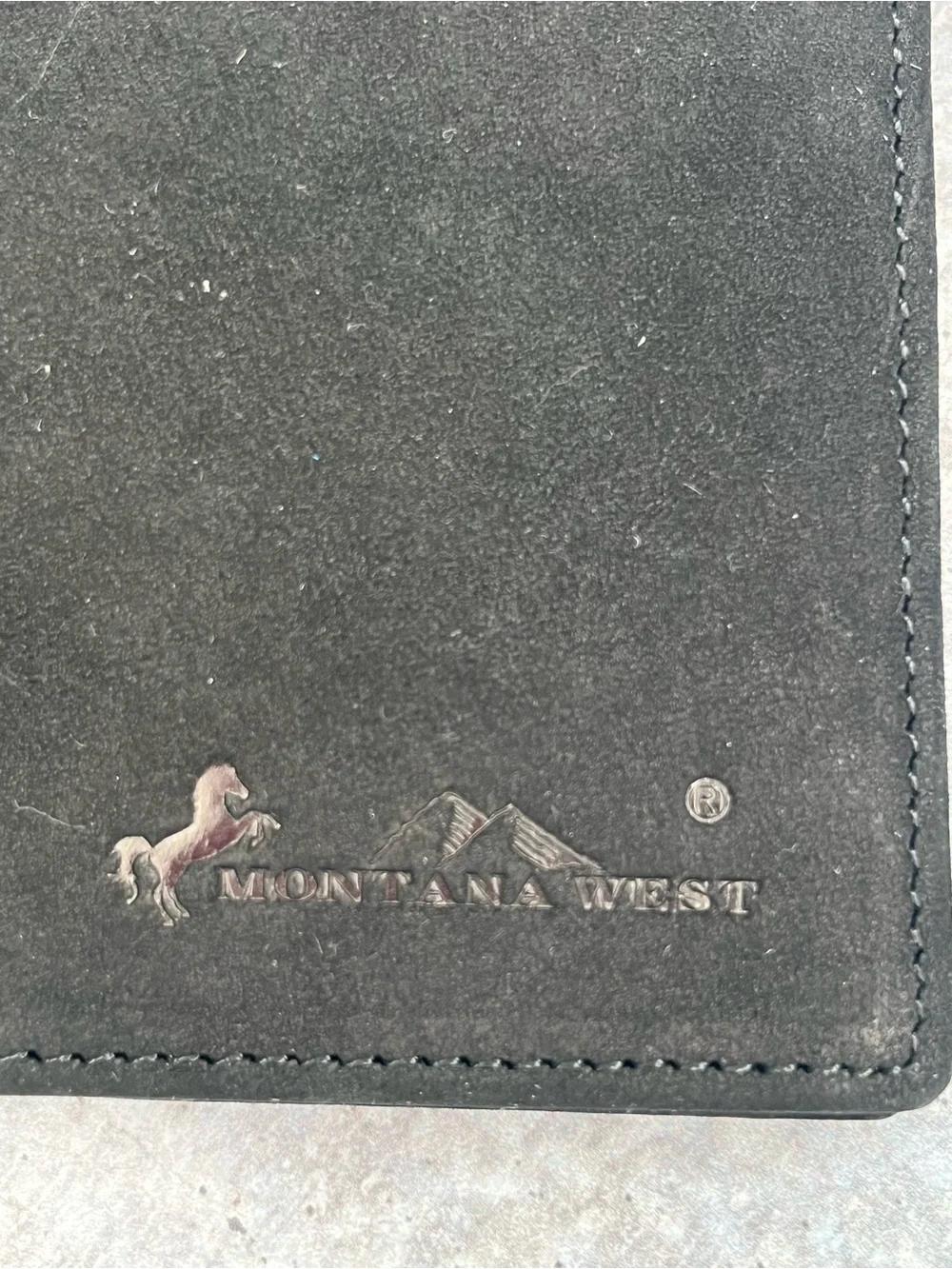 Montana West Black Men's Leather Card & Key Holder with Embossed Logo